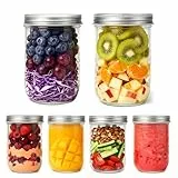FoiiLiio 6 Stück Einmachgläser mit Deckel,500ml Mason Jar mit Deckeln,Einmachgläser mit Schraubdeckel,Marmeladengläser,Luftdichte Einweckgläser für Marmelade,Einlegen,Joghurt