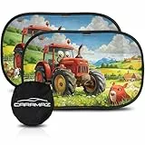 CARAMAZ Sonnenschutz Auto Baby mit UV Schutz, Reach Zertifiziert - Opti-Dark - GSM100+ inkl. Saugnapf - Verdunklung 51x31cm, 2 Stück