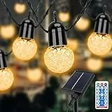 sylvwin G40 Lichterkette Außen,15M 25 LED 8 Modi Solarlichterkette LED Outdoor Lichterkette, Lichterkette Glühbirnen für Garten,Bäume,Hof,Patio,Party,Zimmer,Hochzeit(USB-Aufladung unterstützen)