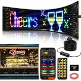 Super Brighter Flexibler LED Anzeigetafel, 34.8x10.2CM USB 5V LED Laufschrift Programmierbar, Personalisiert, Bluetooth Smart App, IP65 RGB Display LED schild für Werbung,Party, Auto,Store, Devil Eyes