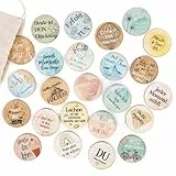 Logbuch-Verlag 24 kleine Sprüche Geschenke give-Away Gäste Glücksbringer positives Mindset Motivation 4 cm Holztaler zum Glück rund