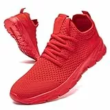 GHFKKB Damen Sneakers Sportschuhe Turnschuhe Laufschuhe Tennisschuhe Gym Joggingschuhe Freizeitschuhe Bequeme Schuhe Rot 40