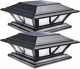 Siedinlar Solar Pfostenleuchte Solar Gartenleuchte mit 2 Modi LED Lampe Wasserdicht für Garten Zaun 7x7, 8x8, 9x9 10x10 Zoll Holzpfosten - 2 Stück