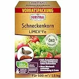 Substral Naturen Schneckenkorn Limex Fe, 1,5kg für 500qm, wetterfestes Granulat gegen Schadschnecken an Gemüse & Obstkulturen, 14 Tage-Wirkung