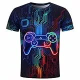 Goodstoworld T Shirt Herren 3D Spiel Shirt Druck Lustig Unisex Regular Fit T-Shirt Casual Cool Grafik Muster Sommer Kurzarm Tops Tee für Männer XXL