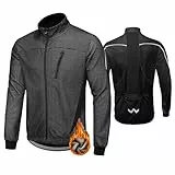 HOMTOL Herren Fahrradjacke Polarfleece-Futter Wasserdicht Winter Thermal Radjacke winddicht regenfest dicke Jacke Fleecejacke radtrikot Atmungsaktive Fahrrad Windjacke für Radsport MTB Laufen Wandern