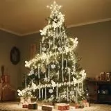 Mudder Weihnachtsbaum-Vogel-Lichter mit Metalldraht, Acryl, Schneeflocke, Stern und Eiszapfen, 300 LEDs, batteriebetrieben, Vogel-Lichterkette, Kristall-Ornamente für den Innenbereich, 15 m