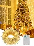 FairyGlim5M 50LED Weihnachtsbeleuchtung batteriebetrieben, wasserdichte Lichterkette mit 8 Modi, perfekt für festliche Dekorationen in Gärten, auf Partys, Terrassen und Balkonen (warmweiß)