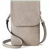 BOSTANTEN Klein Handytasche zum Umhängen, PU Leder Handy Umhängetasche Damen, Handytasche mit Geldbörse zum Umhängen, handtasche damen umhängetasche für Designer Grau