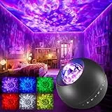One Fire Sternenhimmel Projektor, 10 Farben 20 Lichtmodus Valentinstag Geschenke Galaxy Projektor Sternenprojektor, 15 White Noise Schlafmusik+Bluetooth Nachtlicht Kinder Partylicht, Schlafzimmer Deko