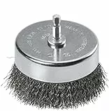 kwb Topf-Bürste extra schwer, grob, gewellt, HSS-Stahldraht, Ø 75 mm für Metall und Stein, Drahtbürste für Bohr-Maschine inkl. E6.3 Sechskant-Schaft, zum Entrosten, Entzundern, Aufrauen und Reinigen