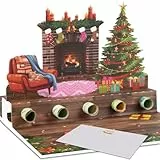 Magic Ants Weihnachtliche Geldgeschenk-Karte – 3D Pop-Up Weihnachtskarte mit Kamin und Tannenbaum, Festliche Grußkarte für Weihnachten, Ideal für Männer, Frauen und Kinder
