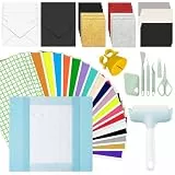 Zinueen Starter Kit für Cricut Joy Xtra, Extra Bundle für Anfänger mit 17 Farbe Smart Vinyl Permanent 24x31cm, 3 Transferfolie, Insert Cards set, Vinyl Basiswerkzeuge Kit, Roller Vinyls Making Bundle