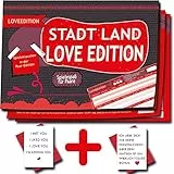 KARTENVERSAND24 Stadt Land Love Liebe Paar Spiel Valentinsgeschenk Geschenke zum Jahrestag für ihn sie Freund Geschenk Kuss Joker Spiele für Paare zu zweit Minuten ich (LOVED1)