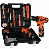 FADAKWALT 12V Akku-Bohrschrauber Werkzeugset Elektrowerkzeuge mit 2 Li-Ion Akkus Variable Geschwindigkeit 0-1350 RMP Schnellspannbohrfutter 3/8 ''