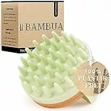 BAMBUA Kopfhaut Massagebürste - (Anti-Schuppen Effekt) Kopfmassage Bürste - Zur Kopfmassage beim Duschen - Premium Scalp Massager - Utensilienset Massage inkl. E-Book „Gesunde Kopfhaut“ (Grün)