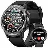 PYRODUM Smartwatch Herren, 1,43'' HD Großes Display, Fitnessuhr mit Herzfrequenz/Schlafmonitor, Sportuhr mit 110+ Sportmodi/Schrittzähler, IP68 Wasserdicht Militär Smart Watch für Android iOS