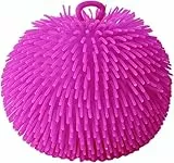 Großer Plüsch-Ball, Sensory-Spielzeug mit Flauschbällen, Fühlspielzeug mit Gummispikes in Lila