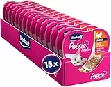 Vitakraft Poésie Création, Nassfutter Katze, Katzennassfutter in Sauce, mit Pute in Käsesauce, Vorratspackung, ohne Zusatz von Zucker und Getreide (15x 85g)