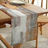 Hanrunsi Tischläufer Modern Baumwolle Leinen Akzent Braun Double Layer Thick Dekoratives Tuch für Party, Abendessen, Urlaub, Küche, Bankett, Restaurant, Außenbereich, 33 x 183 cm, Maschinenwaschbar