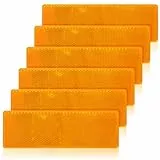 TIESOME 6 Stück Reflektoren Selbstklebend,14.8x4.8cm Auto Reflektoren Gelb Katzenauge Reflektor Rechteckig Seitenstrahler Rückstrahler Auto Reflekto Für Anhänger Wohnwagen Traktor