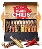 TIMBER TASTE® Chili Geschenkset 10er - Scharfe Gewürze bis 1,2 Mio Scoville Reaper Trinidad Scorpion Habanero Ghost Pepper | Schärfeliebhaber Männergeschenke edle Feinkost - Geschenke für Männer