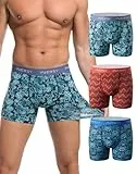 INNERSY Boxershorts Herren Mesh Unterhosen mit Eingriff Leichte Retroshorts Unterwäsche Mehrpack 3 (L, 3 Meerestier Muster)