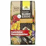 Neudorff NeudoHum BlumenErde 40L Bio - Torffreie Zimmerpflanzen Erde für Innen und Außen - fördert kräftige Blumen und viele Blüten