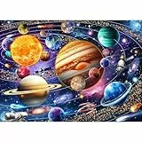 HUADADA Puzzle 1000 Teile für Erwachsene und Kinder, Impossible Game, Puzzles-Geschenk, Clevere Rätsel, Puzzles Farbenfrohes, Puzzle mit Sonnensystem-Motiv