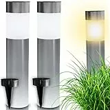 Retoo LED AußenWegelampe, Wegeleuchte Edelstahl IP44 – Gartenlampe mit E27 Fassung 230V, Standleuchte Stehend für Draußen, Wetterfeste Aussenleuchte Gartenleuchte Outdoor Wegbeleuchtung