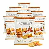 Supplify Protein Chips - Eiweiß Snack zum Abnehmen oder Muskelaufbau - die leckere Alternative zu Protein-Pulver oder -Riegel (50 g (24er Pack), Thai Sweet Chili)