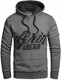 Grin&Bear Slim fit Signatur Logo Jacke Kapuze Hoodie Sweatshirt Kapuzenpullover, anthrazit, XXL, GEC469