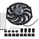 Universal Kühlerlüfter, 12 Zoll 80W Ventilator Kühler, Kühlgebläse Kühlerventilator, Elektrischer Motorlüfter, Auto Motorkühllüfter mit Montagesatz, 12V