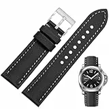 Aoeiwv Nylon Leder Uhrenarmbänder mit Schnellverschluss Wasserdicht Widerstandsfähig Oxford Stoff Haltbare Nylon Lederarmband Echtleder Armband 18mm 19mm 20mm 21mm 22mm für Herren Damen