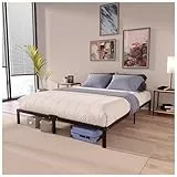 Dreamzie Bett 120x200 mit Lattenrost aus Metall - Bettgestell 120x200 für Matratze, Höche 35 cm - Großer Stauraum, Leicht zu Montieren und Stabil - Schwarzer Lattenrost