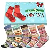 Wollsocken Damen Geschenke für Frauen Weihnachten: Warme Dicke Socken Thermosocken Damen Wintersocken Weihnachtsgeschenke für Frauen Geschenke Geschenkideen Weihnachten 2025 Adventskalender Befüllen