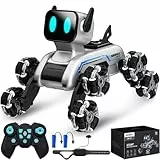 SIMREX Roboter Hund RC Stunt Auto Spielzeug - interaktive Fernbedienung Auto mit Gestentensteuerung & Mecanum Räder, LED-Augen, 3 Soundeffekte, Geburtstagsgeschenk für Kinder Jungen Mädchen Alter 6+