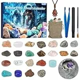 Kristalle Adventskalender 2025 für Kinder Ausgrabungsset für Kinder mit 24 Tage Weihnachtskalender Countdown, Natürlichen Mineralien und Edelsteine, Geschenk für Jungen und Mädchen ab 6 7 8 9 10
