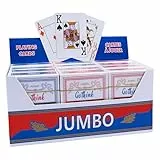 Spielkarten Jumbo Index, 12er Pack - Rote und Blaue Kartendecks, Pokerformat Spielkarten in Großdruck für Texas Hold'em, Blackjack, Euchre und weitere Kartenspiele
