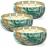 Citronella Kerze Outdoor Groß, 3 x 15oz Outdoor Kerzen Natürliche Sojawachs Zitronella Kerze Garten mit 3 Docht Citronella Duft Kerze für Garten, Camping, Picknicks, Balkon, Terrasse,300+ Brenndauer