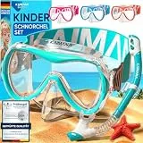 Das Neue KAIMANA® SeaExplorer Schnorchelset Kinder + Tragetasche, Taucherbrille mit Schnorchel, Taucherbrille Kinder, Alternative zur Schnorchelmaske Kinder, Taucherbrille mit Stoffband/Silikonband
