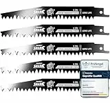 BAURIX® [LONG LIFE] Säbelsägeblätter Holz, 5 Stück, 150 mm, 5 TPI, Sägeblatt Säbelsäge für schnelle und saubere Schnitte, Säbelsägeblatt für Grobholz, Nassholz, Brennholz, lebendes Holz
