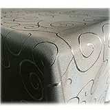 JEMIDI Tischdecke Ornamente Seidenglanz Edel Tisch Decke Tafeldecke 31 Größen und 7 Farben Grau 160x260