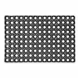 Relaxdays Fußmatte Gummi 40 x 60 cm rutschfest und witterungsbeständig bei Regen und Schnee Fußabtreter zuschneidbar als Schmutzfangmatte und Sauberlaufmatte Fußabstreifer für Außen und Innen, schwarz