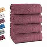 Montafox 4er Set Duschtücher 140 x 70 cm Flauschige Duschhandtücher 100% Baumwolle Saugfähig Kuschelig Weich Badetuch Duschtuch