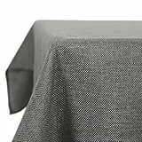 Deconovo Leinenoptik Tischdecke Wasserabweisend Tischwäsche Lotuseffekt 130x200 cm Grau