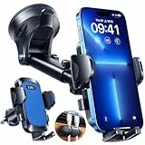 【2026 Militär-Klasse】Handyhalterung Auto Upgrade【Stärkst Saugnapf & Lüftungsclip】Handy Halterung Auto 360°Handyhalter Auto auf Armaturenbrett Scheibe für iPhone 17 16 15 14 13 Pro Max usw, Hellblau