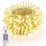 Joomer Lichterkette Außen 200 LED, 20M Weihnachtsbaum Lichterkette Strombetrieben mit Timer, 8 Modi Wasserdicht Weihnachtsbeleuchtung Innen für Outdoor Party Garten Hochzeit Deko, Warmweiß