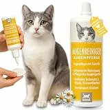 EMMA Augentropfen Katze 0,1ml Augenpflege für Katzen Tiere I milde Augenreinigung mit Kamille I Augenreiniger für Katzen Tränenfleckenentferner I Tropfen Augen Reinigung Staub Schmutz tränende Augen