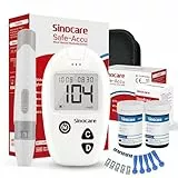 Blutzuckermessgerät, Blutzuckermessgerät Set mit Teststreifen 50, sinocare Safe-Accu Glucose Monitor mg/dL für Blutzuckerkontrolle, Schmerzfrei, 200 Gruppen von Speicherwerten